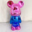 Статуэтка Lucky Bear (Bearbrick) IST-013, 28 см, розово-голубой глянцевый