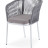 &quot;Марсель&quot; стул плетеный из роупа, каркас алюминий светло-серый (RAL7035) шагрень, роуп светло-серый круглый, ткань Neo ash