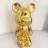 Статуэтка Lucky Bear (Bearbrick) IST-015, 28 см, золотой глянцевый