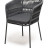 &quot;Бордо&quot; стул плетеный из роупа (колос), каркас алюминий темно-серый (RAL7024) муар, роуп серый 15мм, ткань темно-серая 027