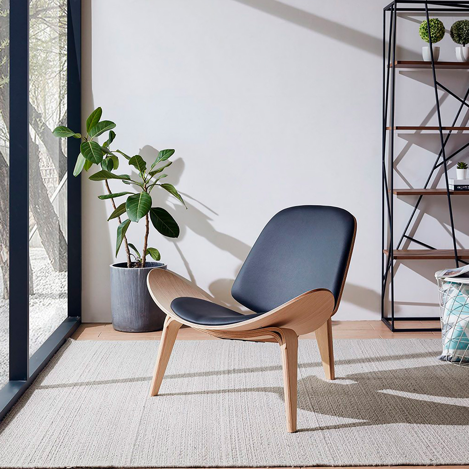 Лаунж кресла WD-1350 чёрный / светлое дерево фото 1 — New Style of Furniture