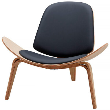 WD-1350 чёрный / светлое дерево лаунж кресло — New Style of Furniture