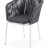 &quot;Бордо&quot; стул плетеный из роупа (колос), каркас алюминий серый (RAL7022) муар, роуп серый 15мм, ткань темно-серая 027