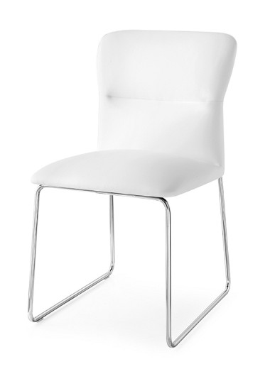 Стул FRIDA CB/1806-SK  MT.P77 CHROMED/  SKUBA S92 OPTIC WHITE — New Style of Furniture