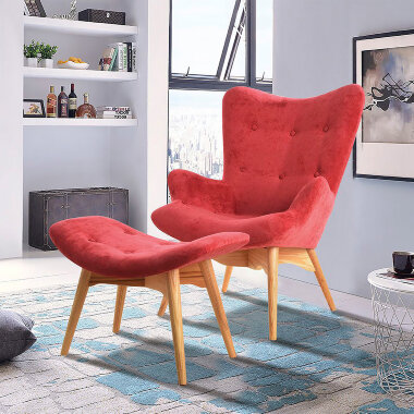 DC-917 бордо / светлое дерево лаунж кресло — New Style of Furniture