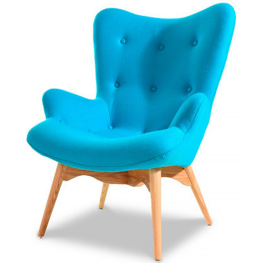 DC-917 голубой / светлое дерево лаунж кресло — New Style of Furniture