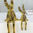 Статуэтка Золотой кролик IST-025, 35 см, золотой глянцевый