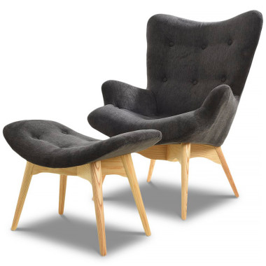 DC-917 графит / светлое дерево лаунж кресло — New Style of Furniture
