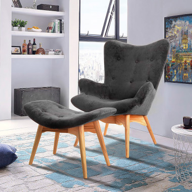 DC-917 графит / светлое дерево лаунж кресло — New Style of Furniture