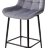 Полубарный стул ХОФМАН, цвет H-18 Графитовый, велюр / черный каркас H=63cm М-City