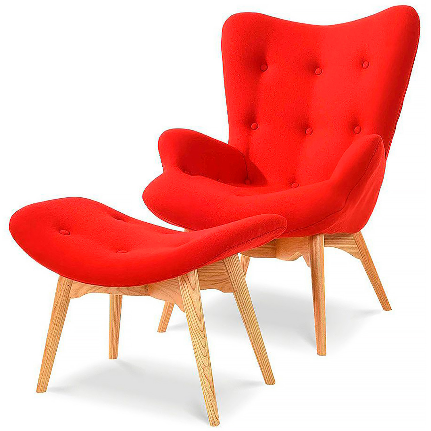 Лаунж кресла DC-917 красный / светлое дерево фото 1 — New Style of Furniture