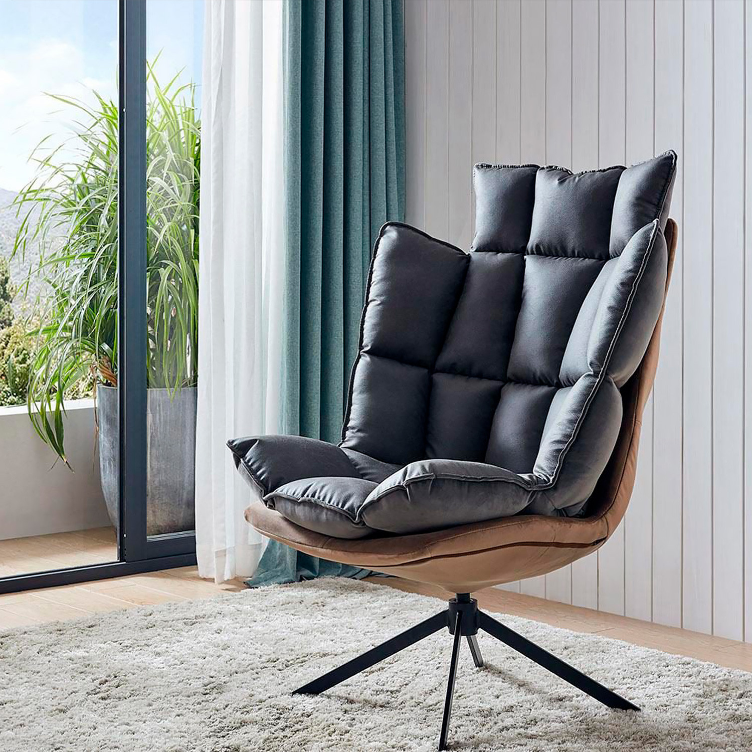 Лаунж кресла DC-1565G серый / коричневый фото 1 — New Style of Furniture