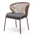 &quot;Милан&quot; стул плетенный из роупа, каркас алюминий коричневый(RAL8016), роуп коричневый кругл, ткань темно-серая
