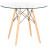Стол обеденный DOBRIN CHELSEA`90 GLASS, ножки светлый бук, столешница стекло