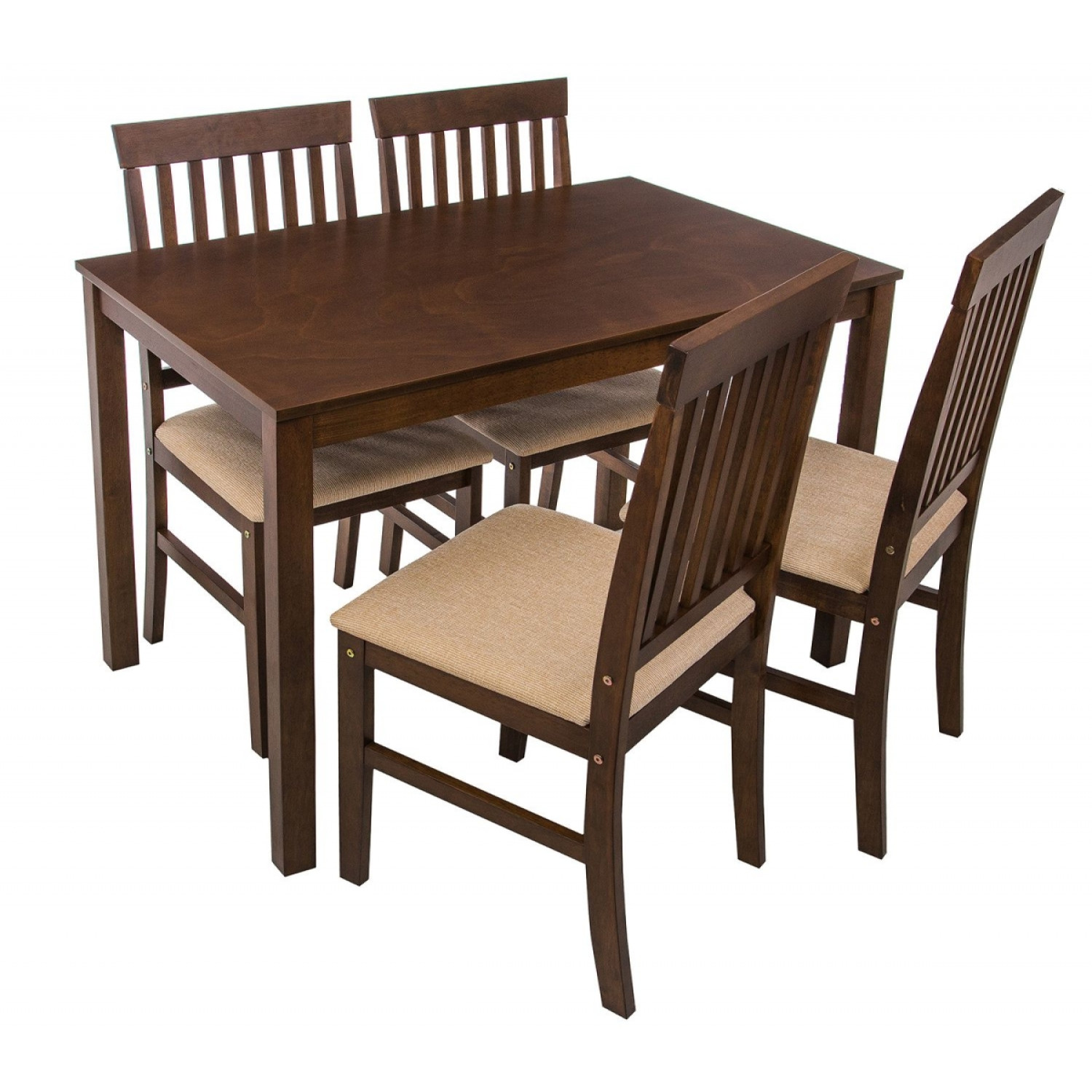 Обеденные группы Luar (стол и 4 стула) espresso / cream фото 1 — New Style of Furniture