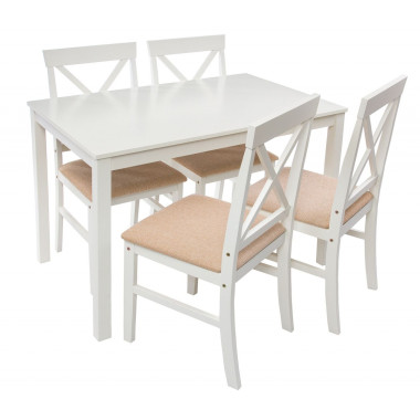 Chili (стол и 4 стула) buttermilk / beige — New Style of Furniture