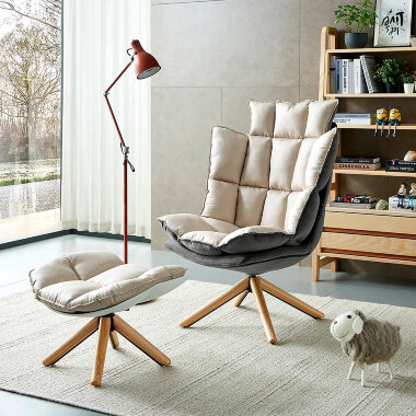 DC-1565С бежевый / серый геймерское кресло — New Style of Furniture