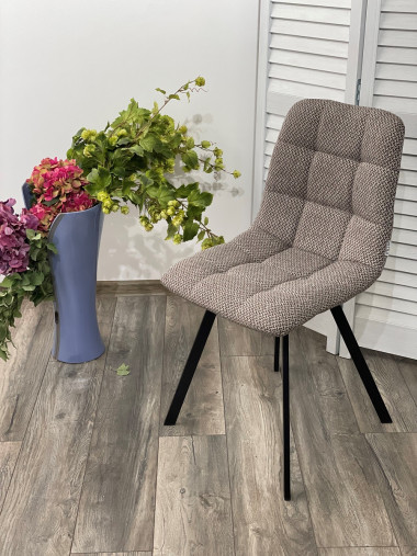Стул CHILLI SQUARE TRF-12 серо-коричневый, ткань/ черный каркас М-City — New Style of Furniture