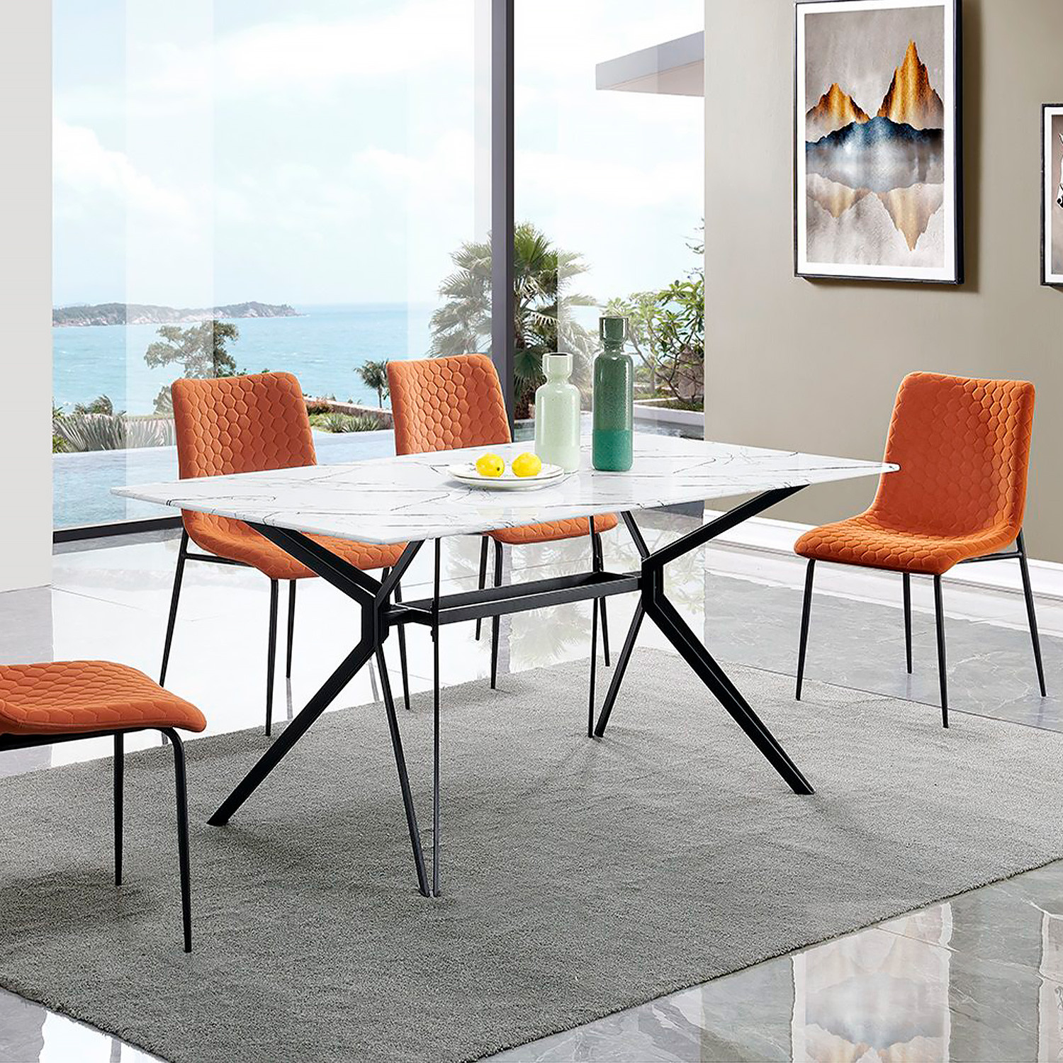Обеденные столы MARBELLA белый мрамор фото 1 — New Style of Furniture