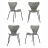 Комплект из 4-х стульев Seven Style серый с чёрными ножками