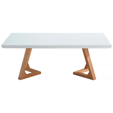 Деревянный стол J1692A белый / светлое дерево — New Style of Furniture