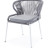 &quot;Милан&quot; стул плетеный из роупа, каркас алюминий светло-серый (RAL7035) шагрень, роуп серый меланж круглый, ткань светло-серая