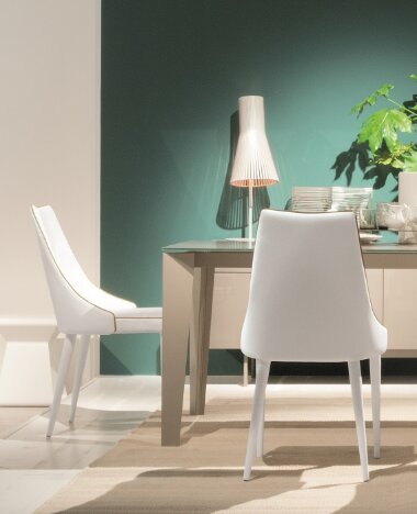 Стул CLARA 40.11 (TR505 white with sand cordonet, экокожа) — New Style of Furniture