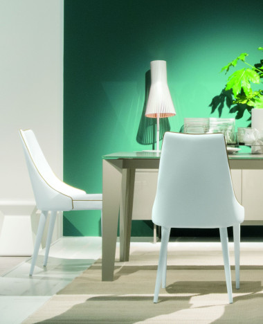 Стул CLARA 40.11 (TR505 white with sand cordonet, экокожа) — New Style of Furniture
