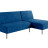 Baccara диван-кровать с шезлонгом, без подлокотников, бархат синий 29