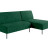 Baccara диван-кровать с шезлонгом, без подлокотников, бархат зеленый 19