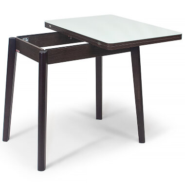 Стеклянный стол Бейсик 68 белый / венге — New Style of Furniture