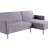 Baccara диван-кровать с шезлонгом, с подлокотниками, бархат серый 27