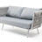 &quot;Монако&quot; диван 2-местный плетеный из роупа, каркас алюминий светло-серый (RAL7035) муар, роуп светло-серый 40 мм, ткань светло-серая