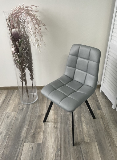 Стул CHILLI SQUARE HK017-12 серый джинсовый, PU/ черный каркас М-City — New Style of Furniture
