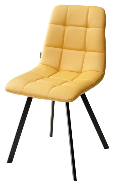Стул CHILLI SQUARE HK017-19 глубокий желтый, PU/ черный каркас М-City — New Style of Furniture
