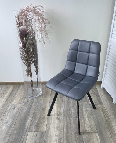 Стул CHILLI SQUARE HK017-09 серо-черничный, PU/ черный каркас М-City — New Style of Furniture
