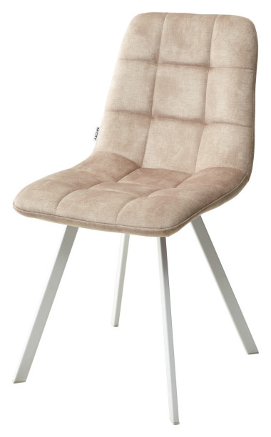 Стул CHILLI SQUARE PK6015-10(VBP210) античный бежевый, велюр/ белый каркас М-City — New Style of Furniture