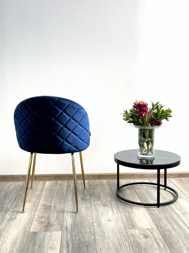 Стул PRESLEY BLUVEL-86 NAVY BLUE / золотой каркас М-City — New Style of Furniture