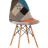 Eames DSW в тканевой обивке в стиле пэчворк, сиденье платиковое, ножки деревянные
