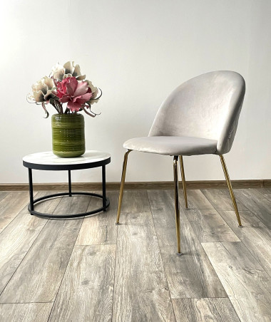 Стул PRESLEY BLUVEL-03 светло-серый / золотой каркас М-City — New Style of Furniture
