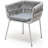 &quot;Монако&quot; стул плетеный из роупа, каркас алюминий светло-серый (RAL7035) муар, роуп светло-серый 40 мм, ткань светло-серая