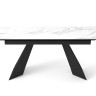 Стеклянные столы Стол Купер 160 Белый мрамор, стекло / черный каркас М-City фото 1 — New Style of Furniture