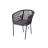 &quot;Марсель&quot; стул плетеный из роупа, каркас алюминий серый (RAL7022), роуп темно-серый круглый, ткань серая