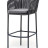&quot;Бордо&quot; стул барный плетеный из роупа, каркас из стали серый (RAL7022) муар, роуп серый 15мм, ткань серая 017