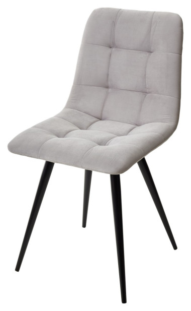 Стул CHILLI-Q светло-серый #H09, велюр / черный каркас М-City — New Style of Furniture