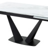 Стеклянные столы Стол Ниагара 160 Белый мрамор, стекло / черный каркас М-City фото 1 — New Style of Furniture
