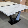 Стеклянные столы Стол Ниагара 160 Белый мрамор, стекло / черный каркас М-City фото 2 — New Style of Furniture