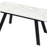 Стеклянные столы Стол Морис 140 Бежевый мрамор, стекло / черный каркас М-City фото 3 — New Style of Furniture