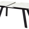Стеклянные столы Стол Морис 140 Бежевый мрамор, стекло / черный каркас М-City фото 8 — New Style of Furniture