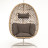 &quot;Флоренция&quot; подвесное кресло-кокон из искусственного ротанга, цвет соломенный с серой подушкой